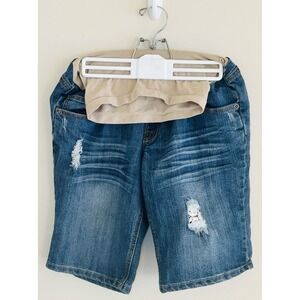 Dollhouse Denim Jean Distressed Lace Shorts Sz M Maternity You Are Beautiful